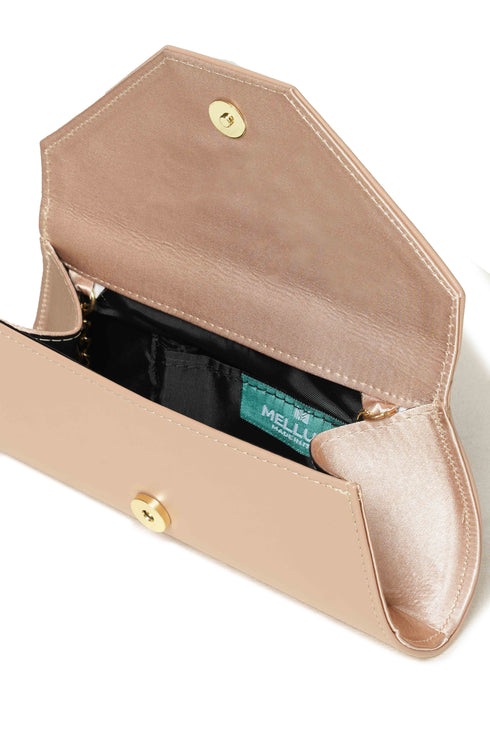 Melluso Donna Pochette a Busta in Pelle Nude Rosa