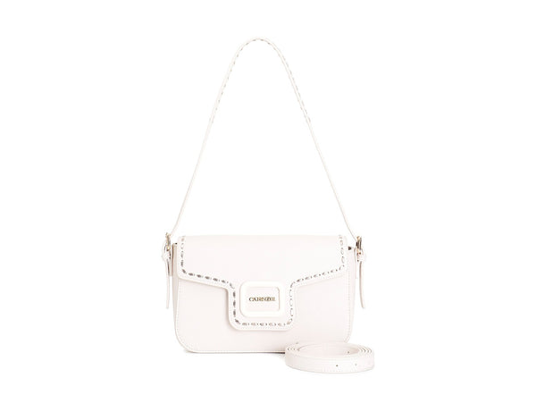 CafèNoir Borsa a Tracolla in Saffiano Panna con Dettagli Metallizzati C3WH0821-W015