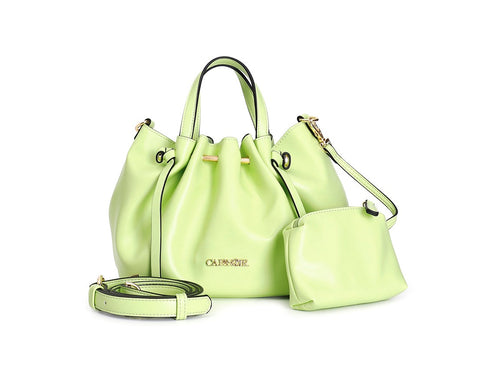 CafèNoir Mini Borsa a Secchiello Verde Lime con Pochette C3WD0809-G001