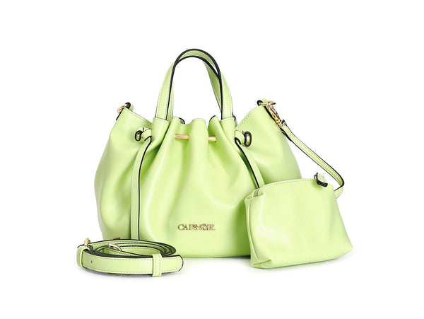 CafèNoir Mini Borsa a Secchiello Verde Lime con Pochette C3WD0809-G001