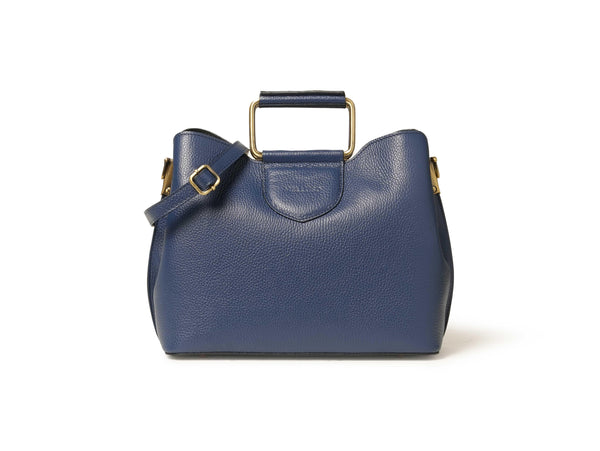Melluso Donna Borsa a Mano Strutturata in Pelle Blu BOR565-250566
