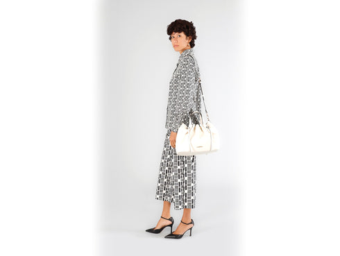 CafèNoir Borsa a Secchiello Panna con Arricciatura