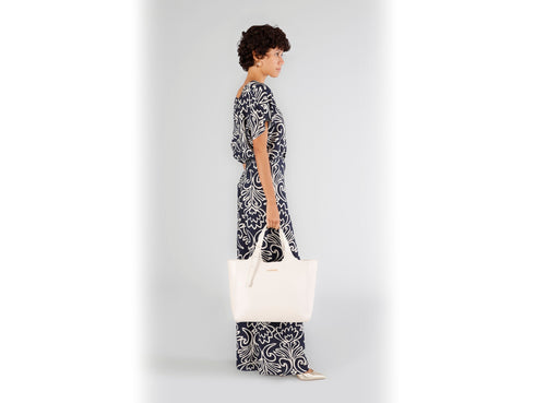 CafèNoir Shopping Bag with Decorative Stitching