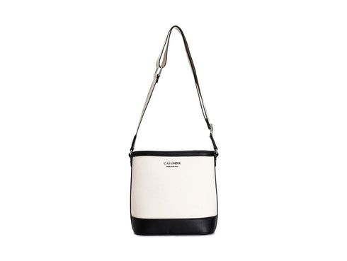 CafèNoir Secchiello in Canvas Beige con Profili a Contrasto C3YD0804-N001