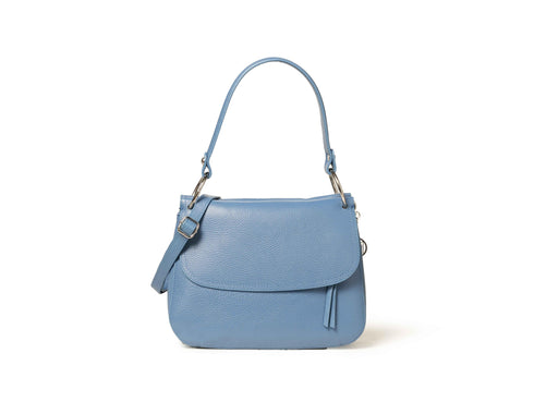 Melluso Borsa a Tracolla con Patta in Pelle Azzurro Jeans BOR6092-250558