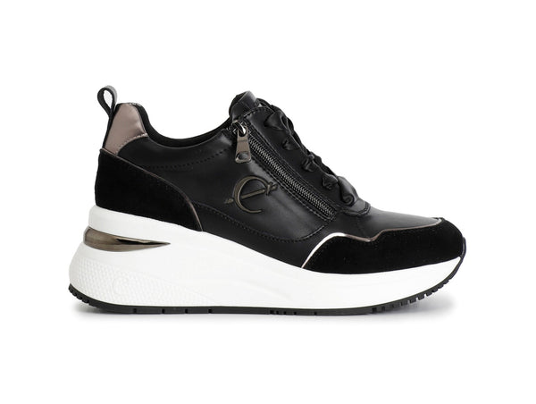 CafèNoir Sneakers Donna Lacci Zip Zeppa Tomaia Pelle