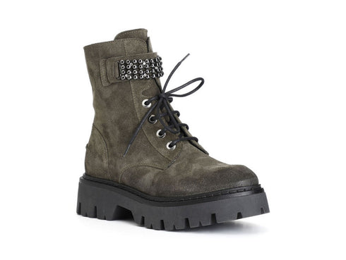 CafèNoir Women's Winter Combat boots Upper Leather Suede