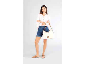 CafèNoir Canvas Shoulder Bag with Logo