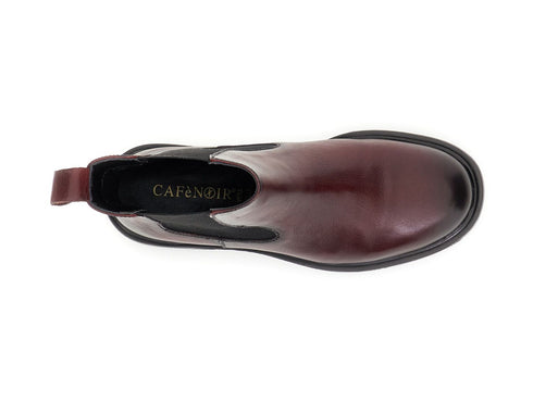 CafèNoir Women's Chelsea Boots in Bordeaux Leather