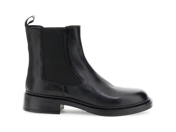 CafèNoir Stivaletto Chelsea Essenziale in Pelle Nera c1ge1001-n001