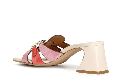 CafèNoir Slippers with Shaped Heel Multicolor Leather Upper