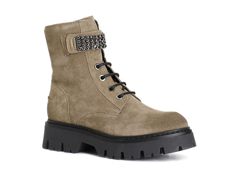 CafèNoir Anfibi Invernali Donna Stile Contemporaneo in Camoscio