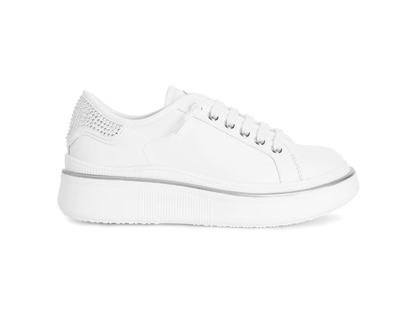 CafèNoir donna sneaker in pelle con micro strass suola platform c1ds1001w001