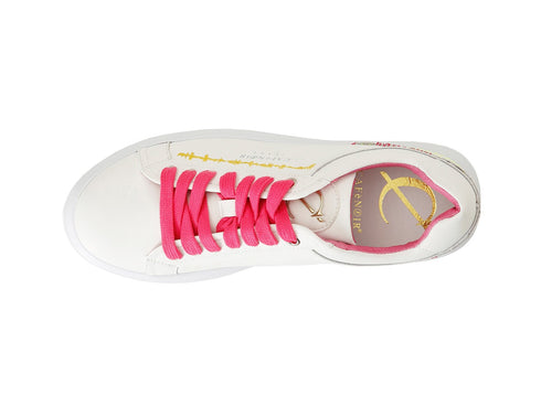 CafèNoir Women's Sneakers with Decorative Stitching Leather Upper