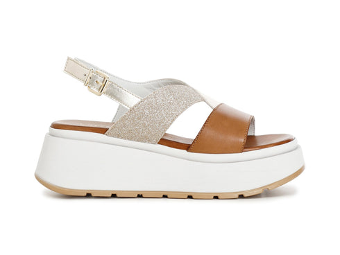 CafèNoir Sandalo Casual Chic Zeppa una Fascia con Cinturini C1HP1030-M077