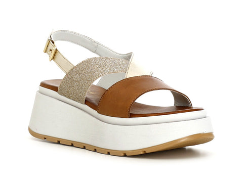 CafèNoir Casual Chic Wedge Sandal Band with Straps