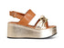 CafèNoir Sandali Zeppa Tomaia due Fasce Pelle Oro Platino C1HN3005-L025