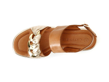 CafèNoir Sandals Wedge Upper two Bands Leather