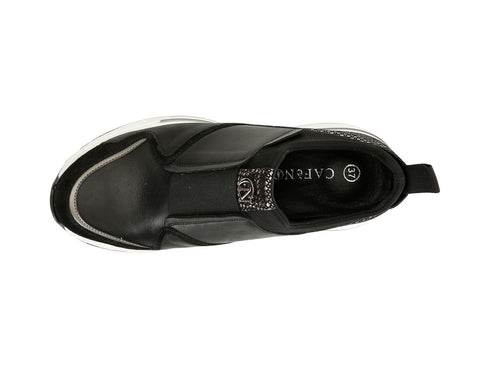 CafèNoir Winter Slip-on Maxi Elastic Wedge Leather Upper