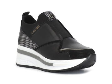 CafèNoir Winter Slip-on Maxi Elastic Wedge Leather Upper