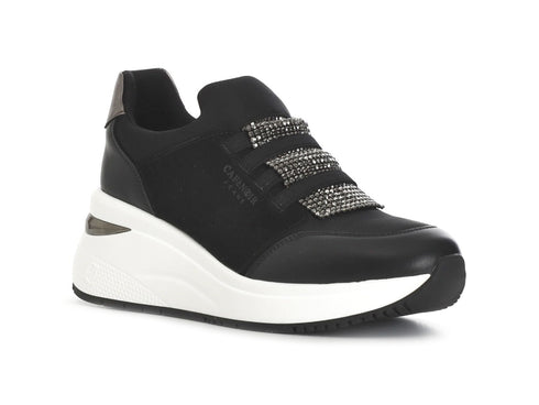 CafèNoir Women's Slip-on with Rhinestones Fabric Upper