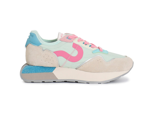 CafèNoir Sneaker Running Donna Multicolor con Suola Platform Beige C1DH9004-G049