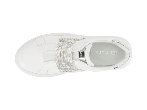 CafèNoir Slip-on Sneakers Elastic Strass Leather Upper