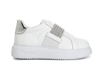 CafèNoir Sneakers Slip-on Elastico Srass Tomaia Pelle Bianca C1DE1003-W001