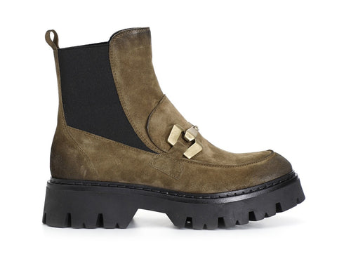 CafèNoir Stivaletto con Elastico e Morsetto Tomaia Camoscio Verde Bosco C1FM6012-G029