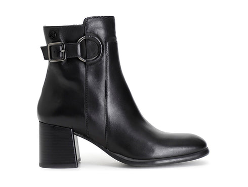 CafèNoir Stivaletti con Cinturino e Fibbia Tomaia Pelle Nera C1LC1102-N001