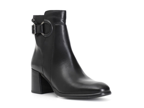 CafèNoir Ankle Boots with Strap and Buckle Leather Upper