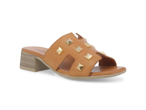 Melluso Ciabatta Donna con Borchie Dorate Tacco Comodo