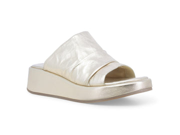 Melluso Women's Platform Wedge Slipper in Metallic Leather