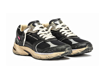 Crime London Women's Fugitive Sneaker, Black, Vintage Effect