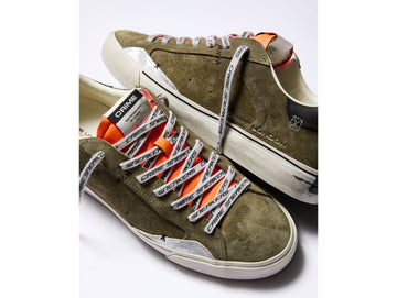 Crime London Sneaker Deconstructed Verde Militare e Arancio