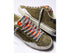 Crime London Deconstructed Sneaker in Military Green and Orange