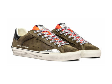Crime London Sneaker Deconstructed Verde Militare e Arancio