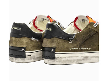 Crime London Sneaker Deconstructed Verde Militare e Arancio