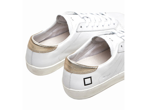 D.A.T.E. Women's Shoes HILL Low Calf White Platinum