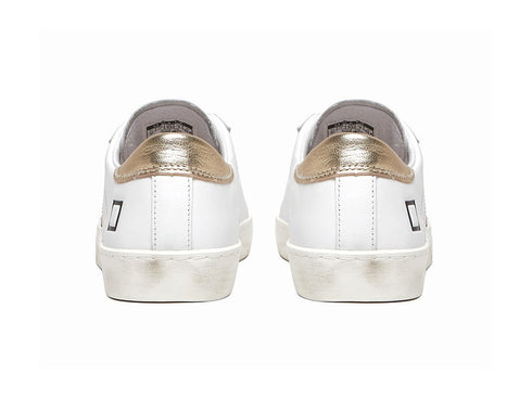 D.A.T.E. Women's Shoes HILL Low Calf White Platinum