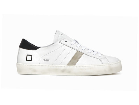 D.A.T.E. Sneakers HILL Low Uomo con Tomaia Pelle Calf White Black