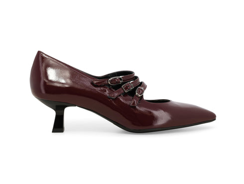 Melluso Décolleté Bordeaux in Vernice con Triplo Cinturino E5201-250830