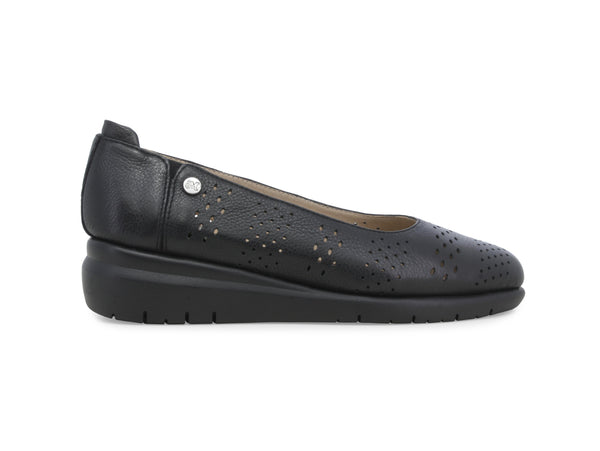 Melluso Décolleté Donna con Zeppa in Pelle Traforata Nera K55398Z-245119