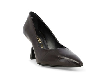 Melluso Brown Pumps in Crocodile Print Leather with High Heel