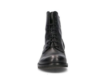Felmini Combat Boots Laces Zipper Leather Upper