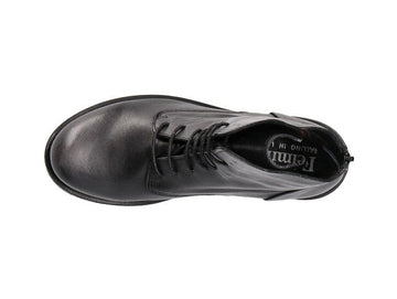 Felmini Combat Boots Laces Zipper Leather Upper