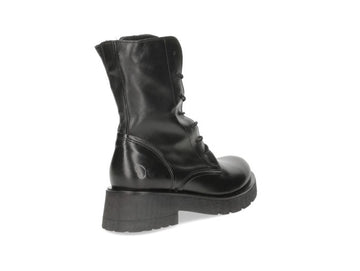 Felmini Combat Boots Laces Zipper Leather Upper
