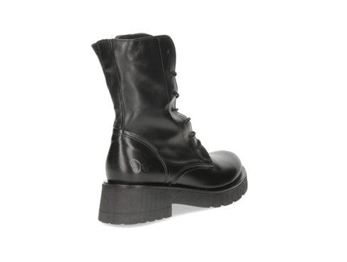 Felmini Combat Boots Laces Zipper Leather Upper