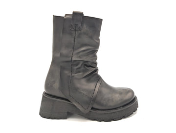 Felmini Boots Fall Winter Side Zip Leather Upper