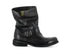 Felmini Stivaletti Biker Donna in Pelle Nera Vintage E378